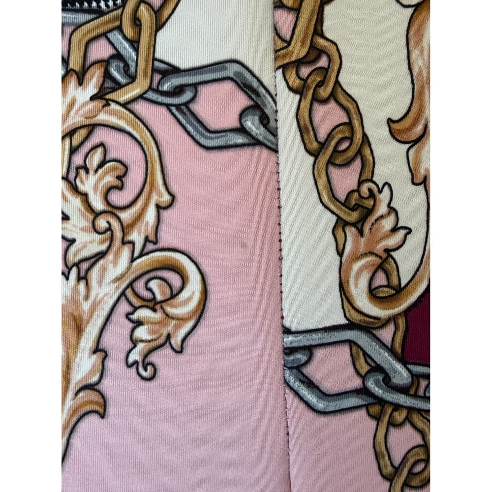 Thalia Sodi Womens Baroque Chain Print Pencil Skirt Burgundy Pink XS - Picture 7 of 7